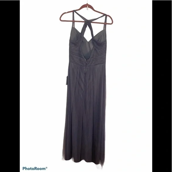 Bill levkoff Crisscross Strap Tulle A-Line Gown - Picture 3 of 8